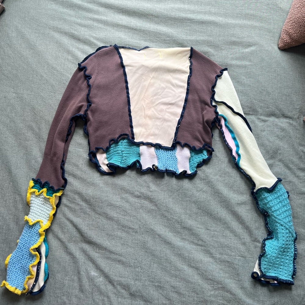 Colorful Patchwork Long Sleeve Top - Picture 5 of 5